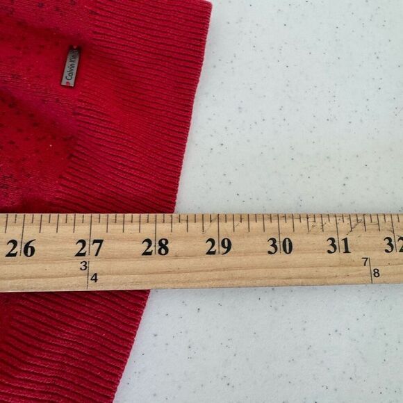 Calvin Klein Red Men’s Knit Sweater Splatter Style Size Large Cotton Blend - Picture 14 of 15